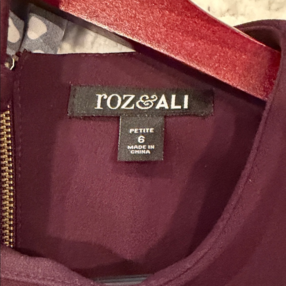 Roz & Ali Deep Burgundy Long Sleeve Dress - Picture 4 of 4
